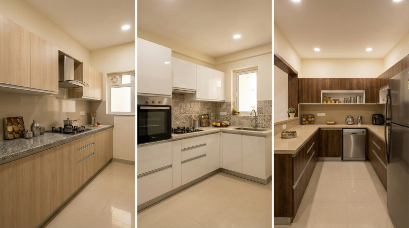 Modular kitchen layout types in Kolkata apartments